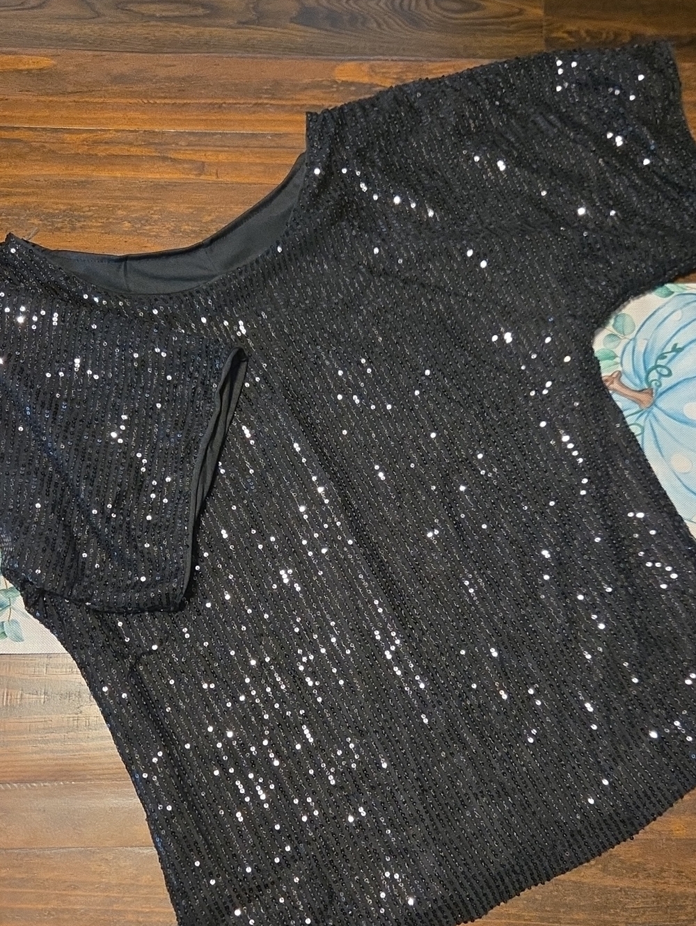 NWOT Black Sequin Top
